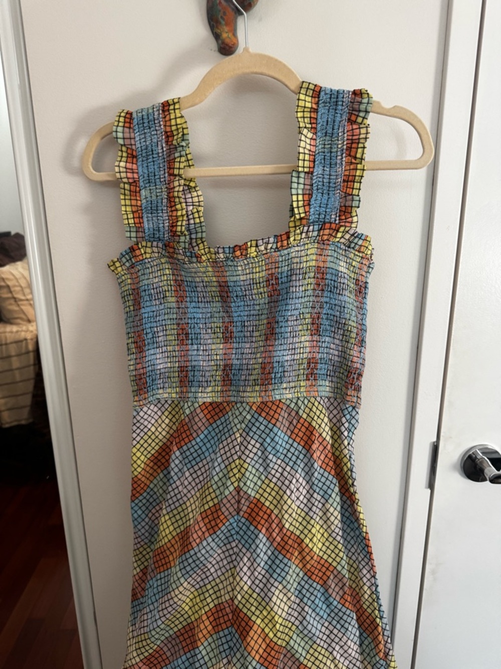 GANNI multicolor seersucker plaid dress - Picture 5 of 11
